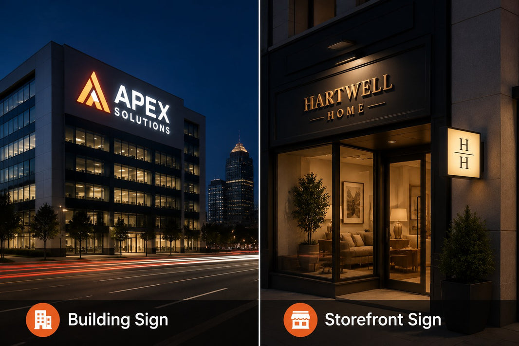 Building Signs vs Storefront Signs: How Businesses Should Think About Visibility