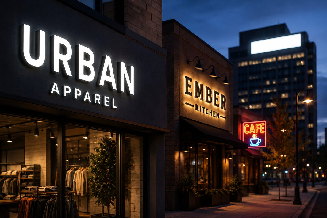 Sign Lighting Types: Frontlit, Backlit, Lightbox, and Neon
