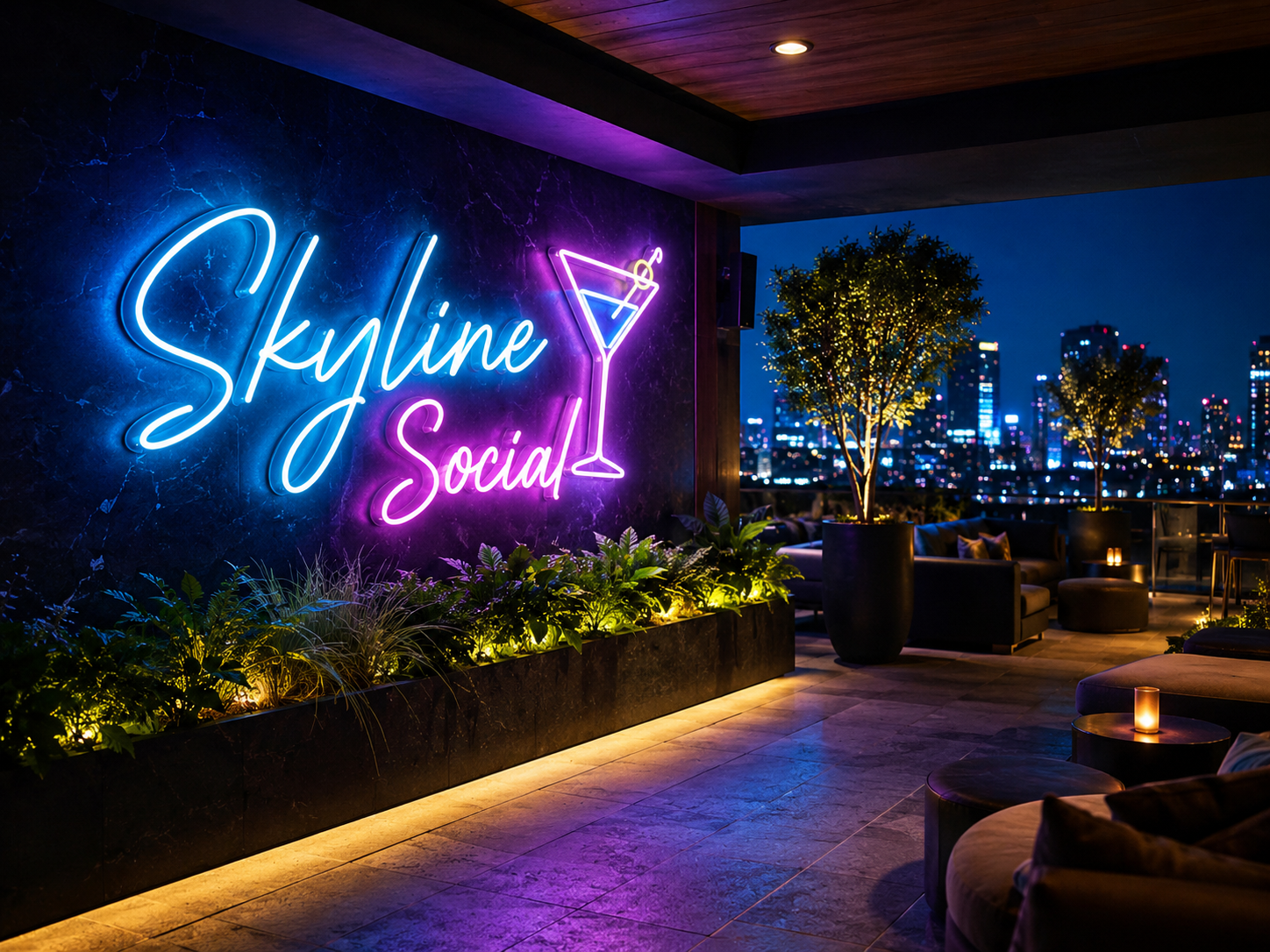 Backlit Neon-Style Signs