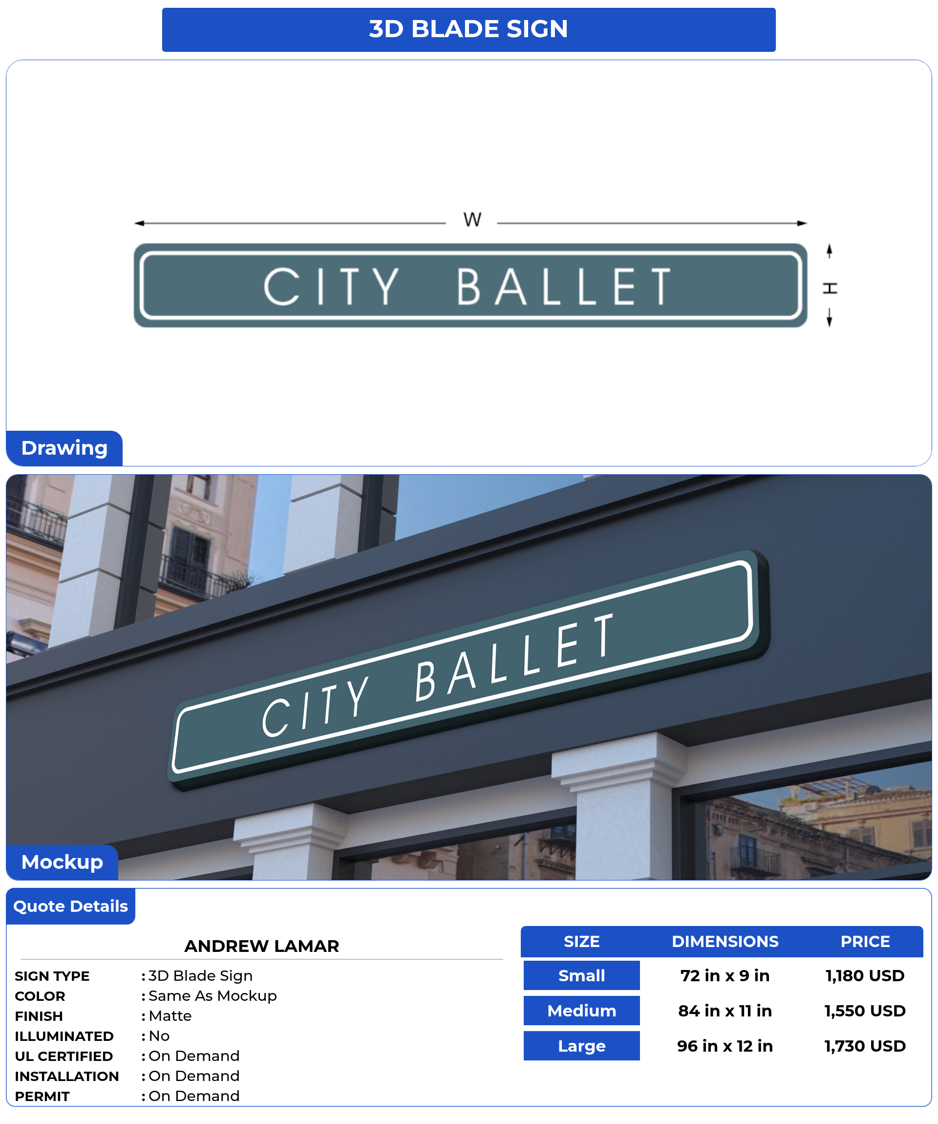 Customized Sign for Andrew Lamar