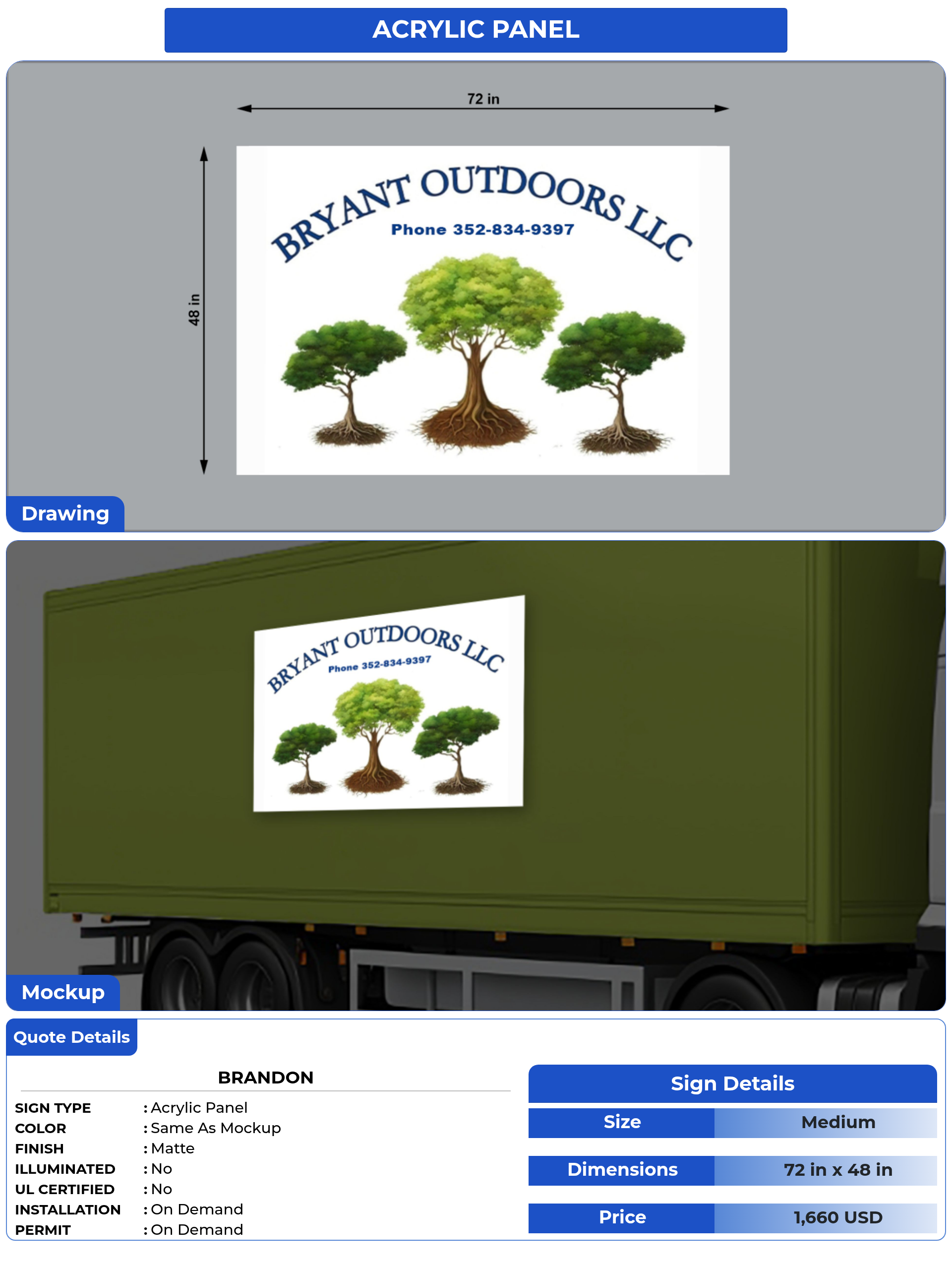 Customized Sign for Brandon