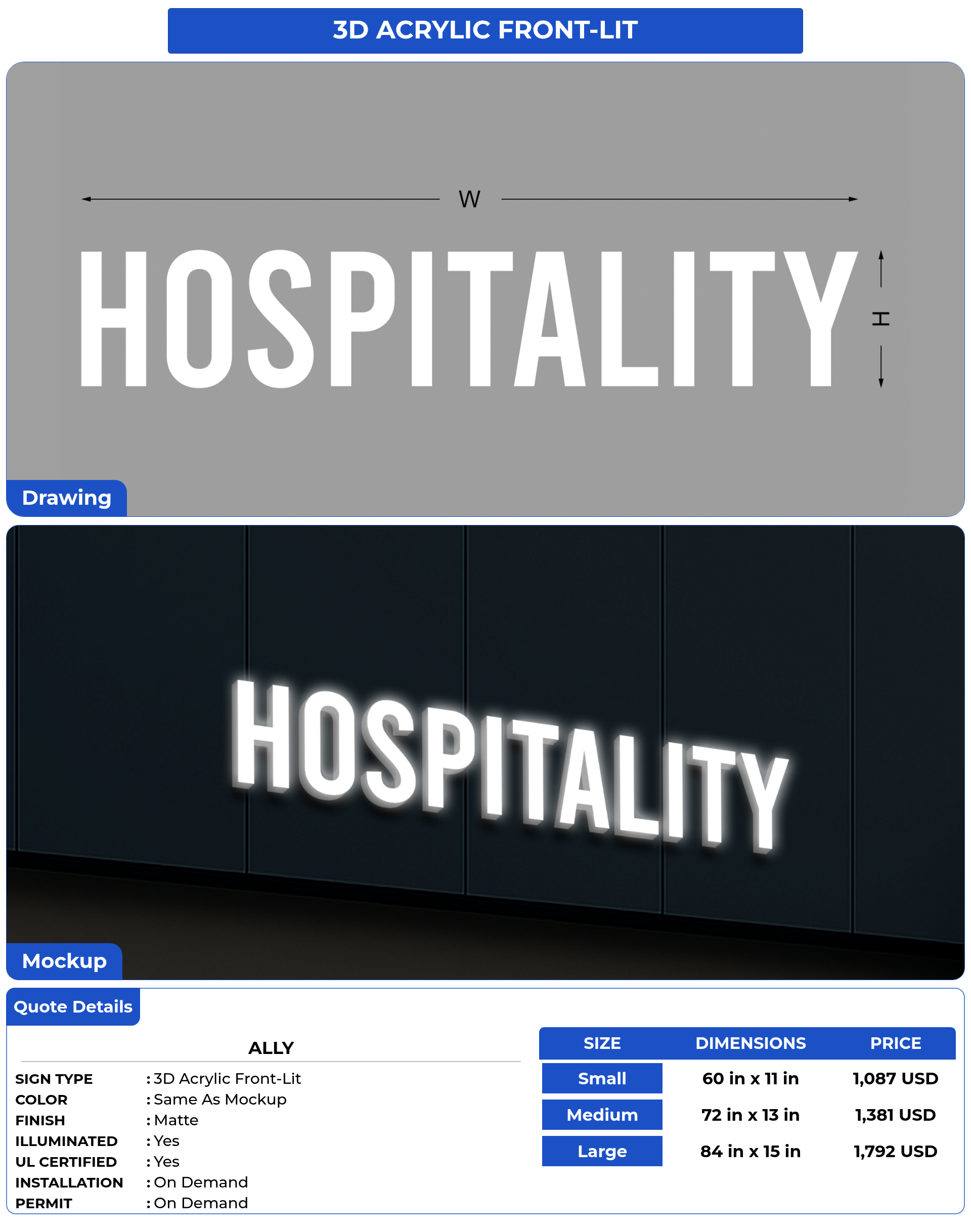 Customized Sign for Ally