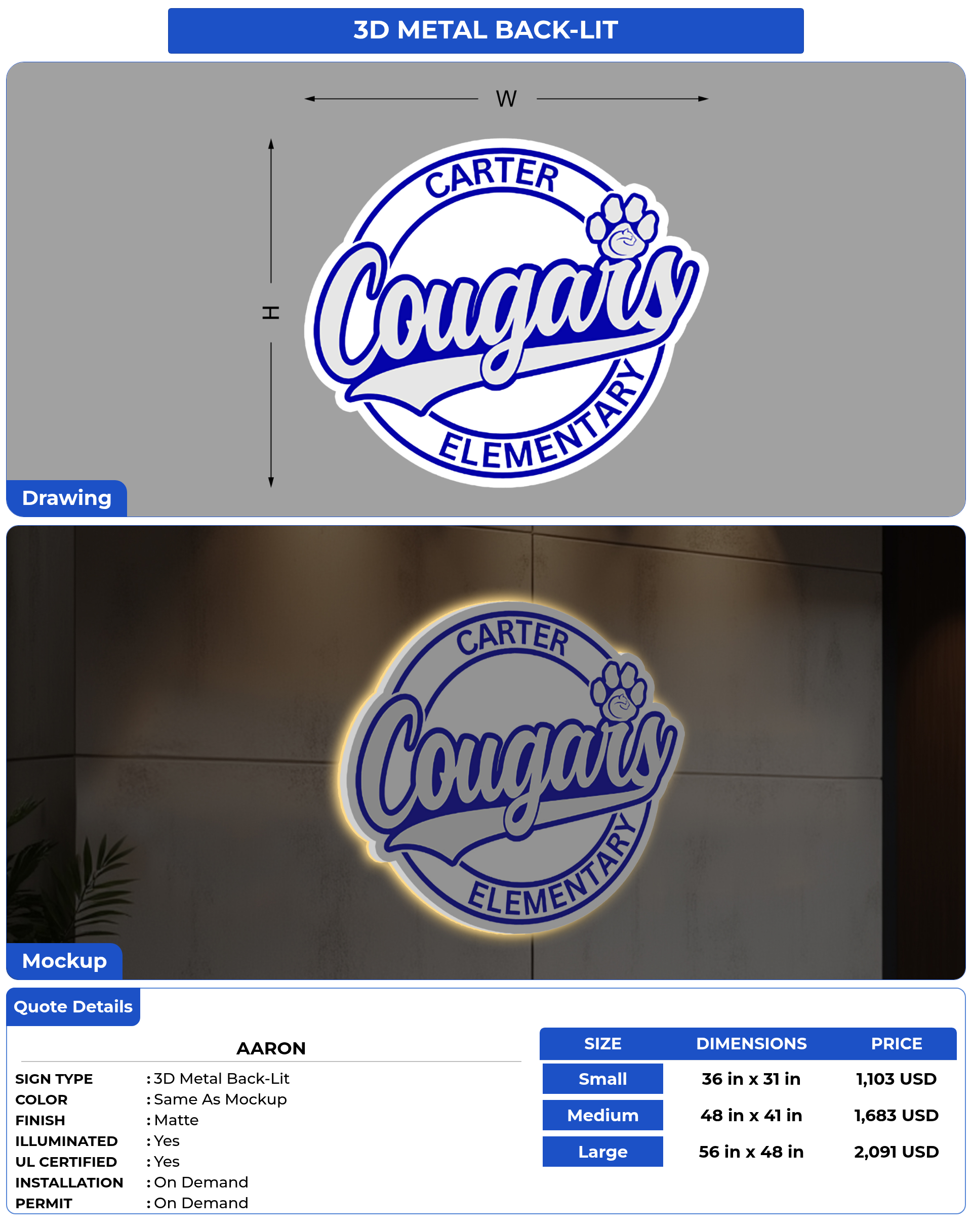 Customized Sign for Aaron