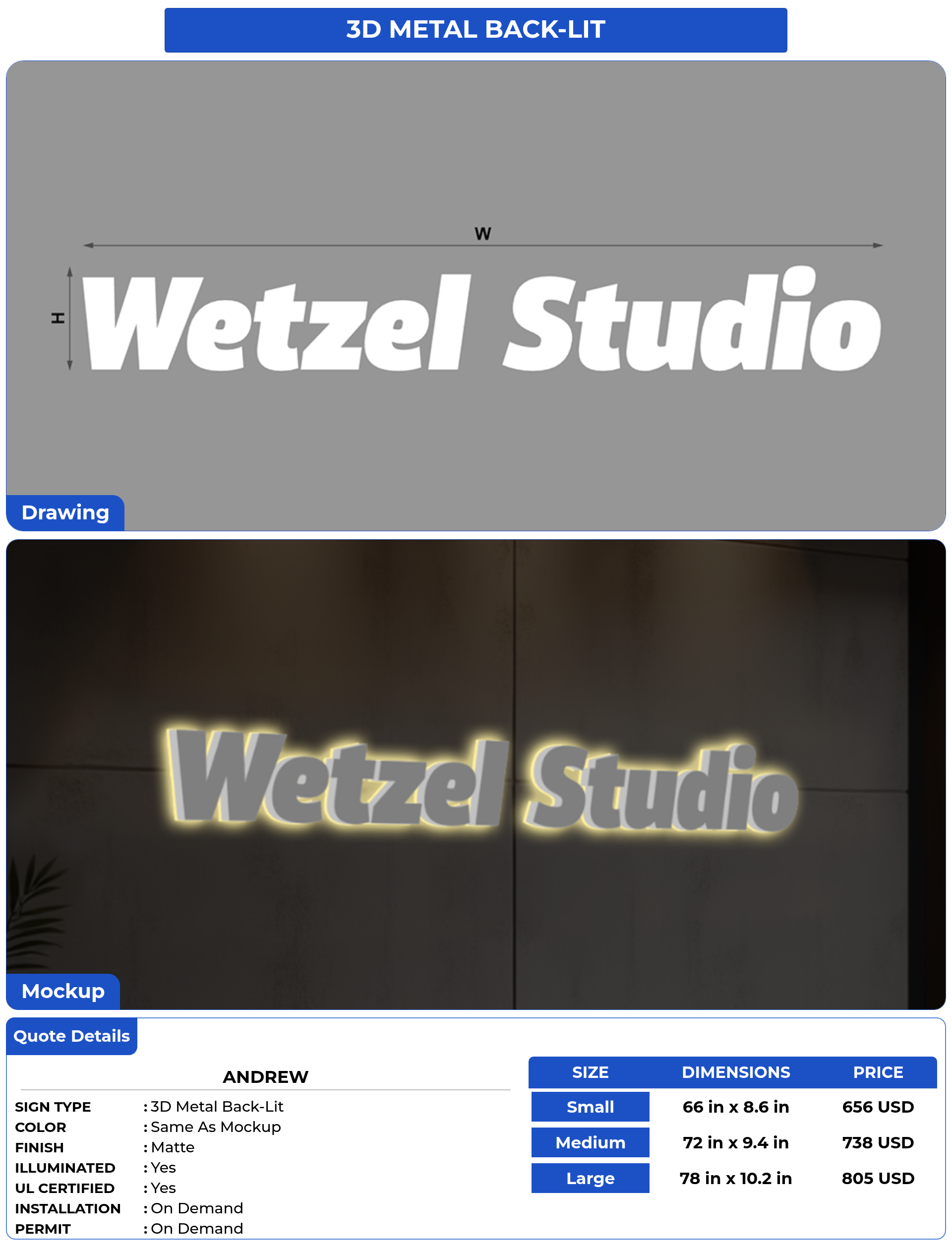 Customized Sign for Andrew