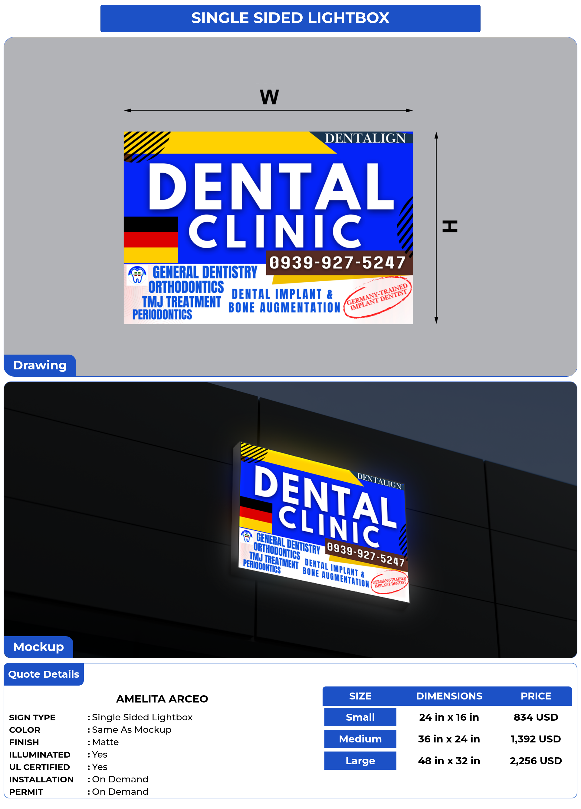 Customized Sign for Amelita Arceo