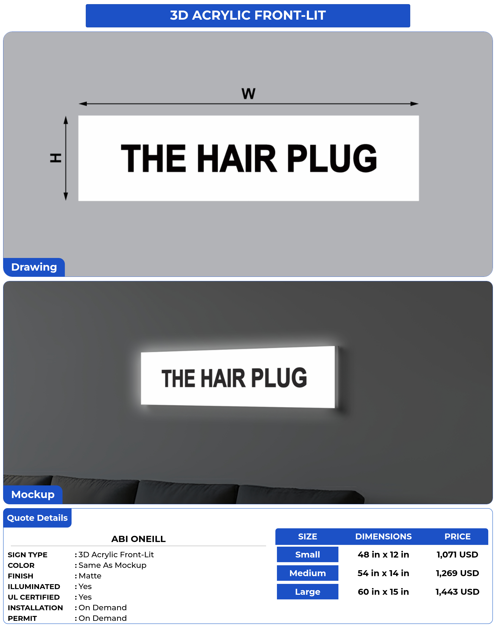 Customized Sign for Abi oneill