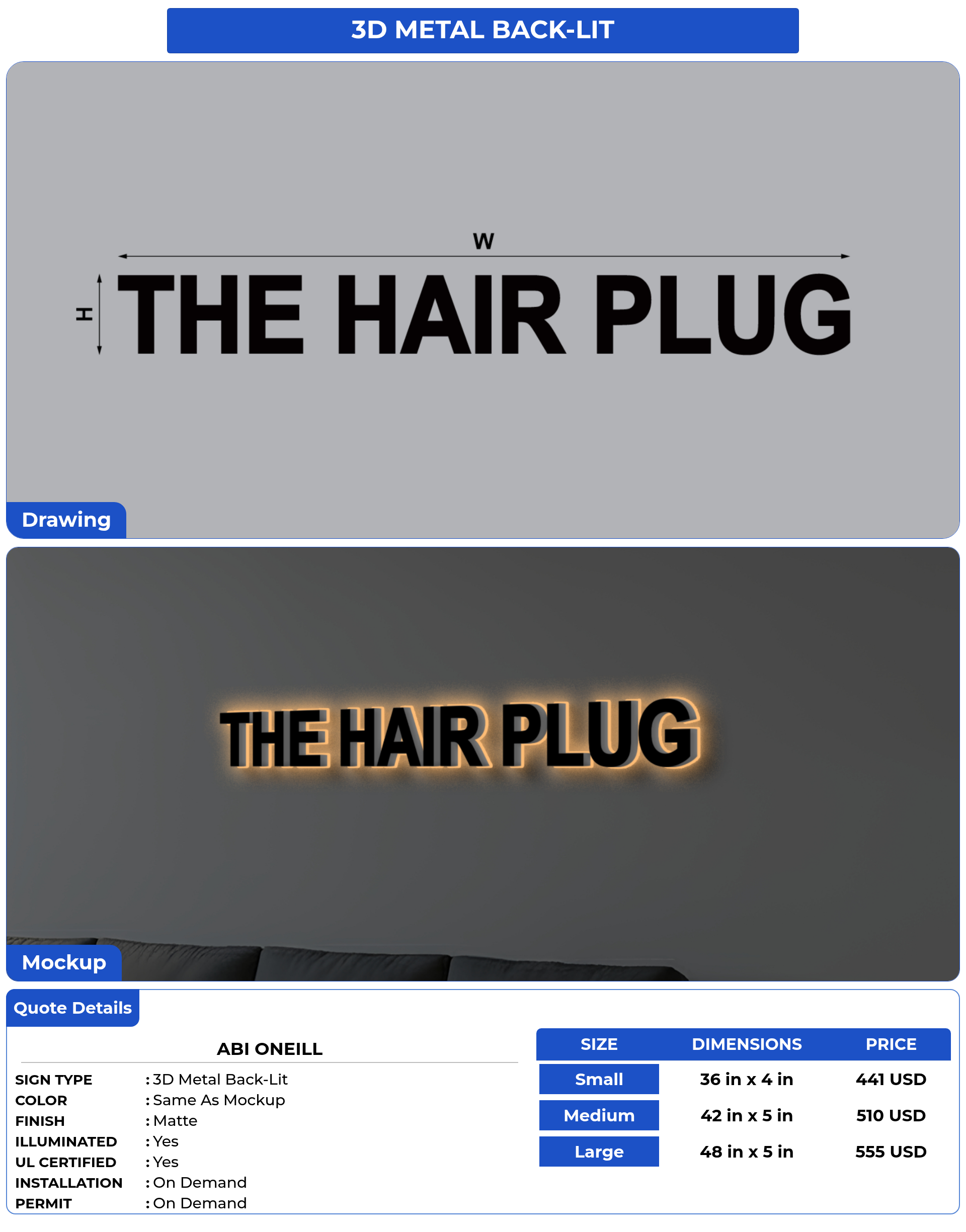 Customized Sign for Abi oneill