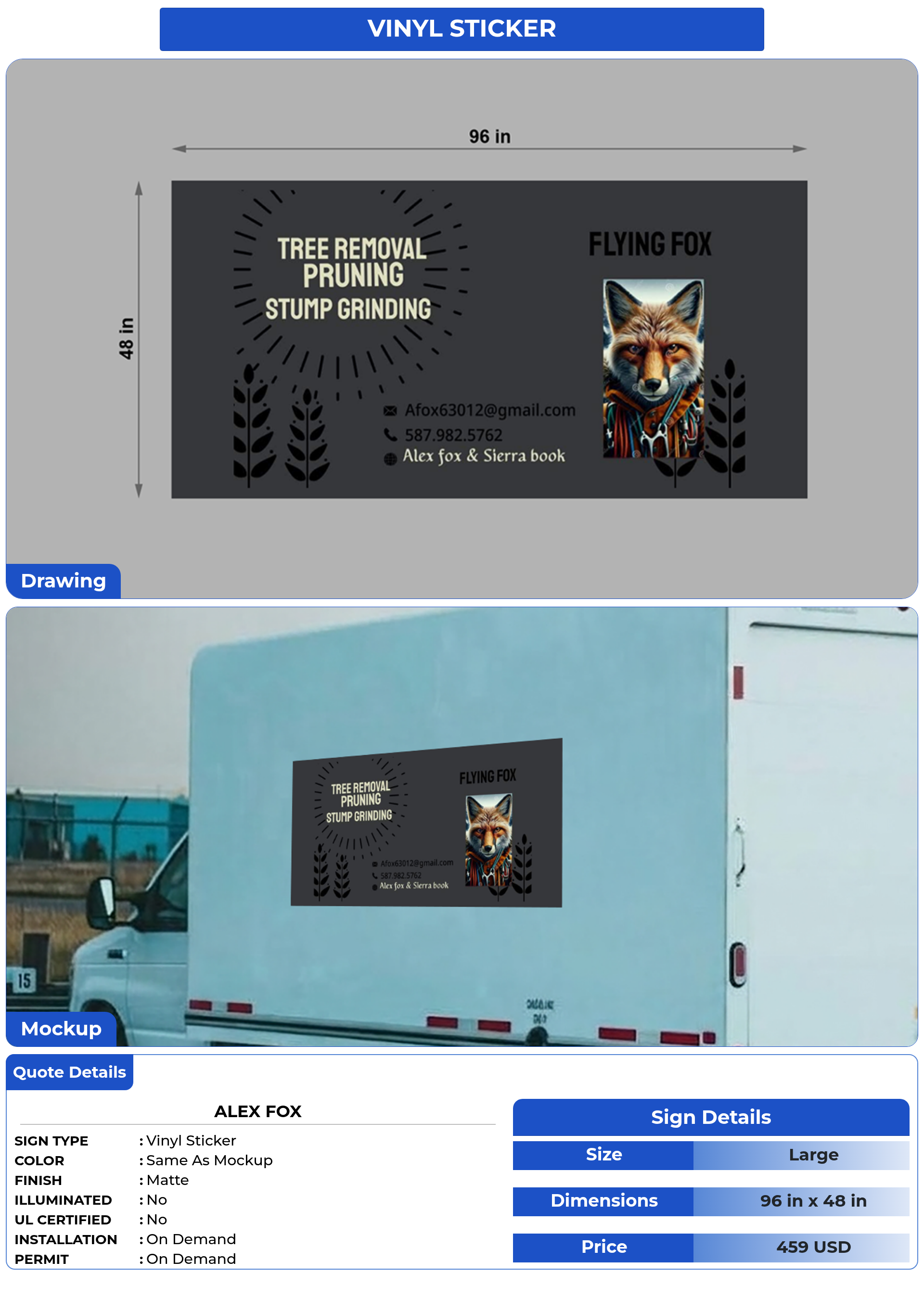 Customized Sign for Alex fox