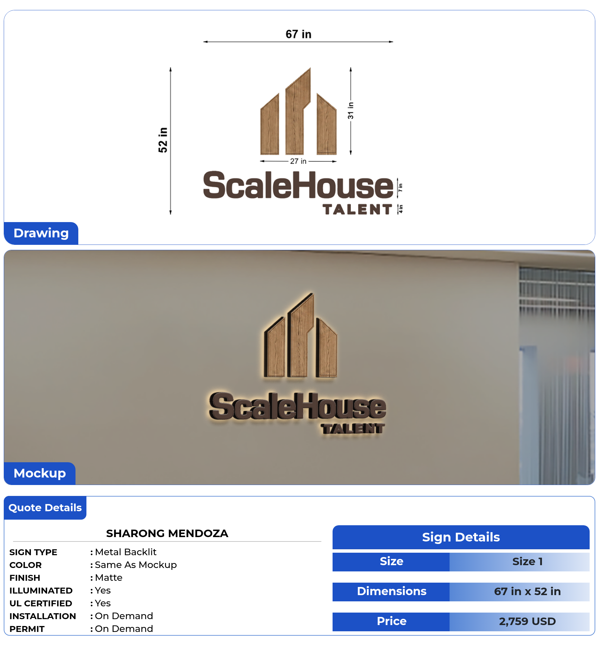 Custom Sign for Sharong Mendoza