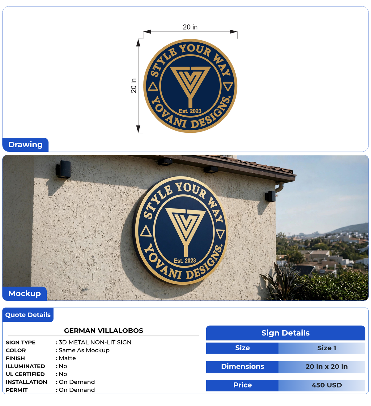 Custom Sign for German Villalobos