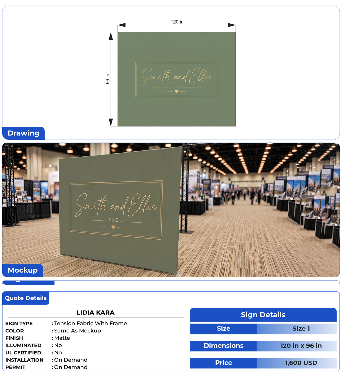 Custom Sign for Lidia Kara