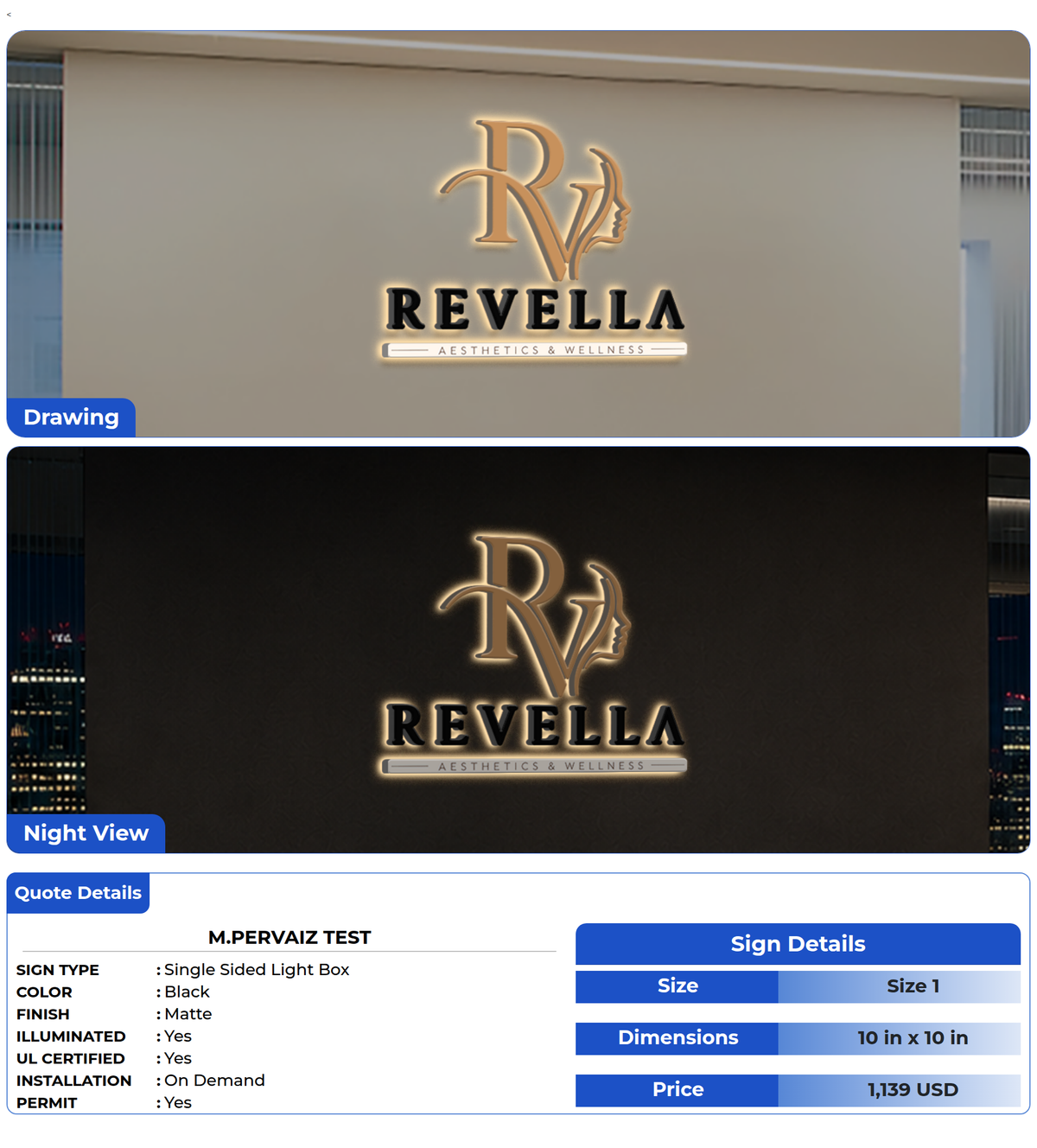 Custom Sign for M.Pervaiz test