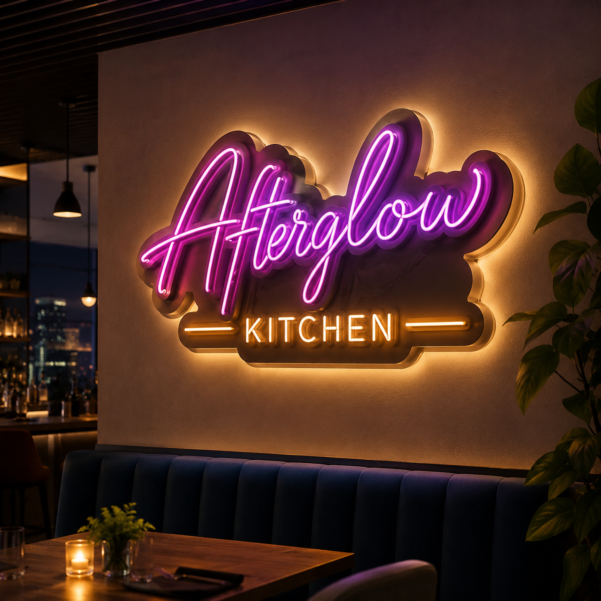 Backlit Neon-Style Signs